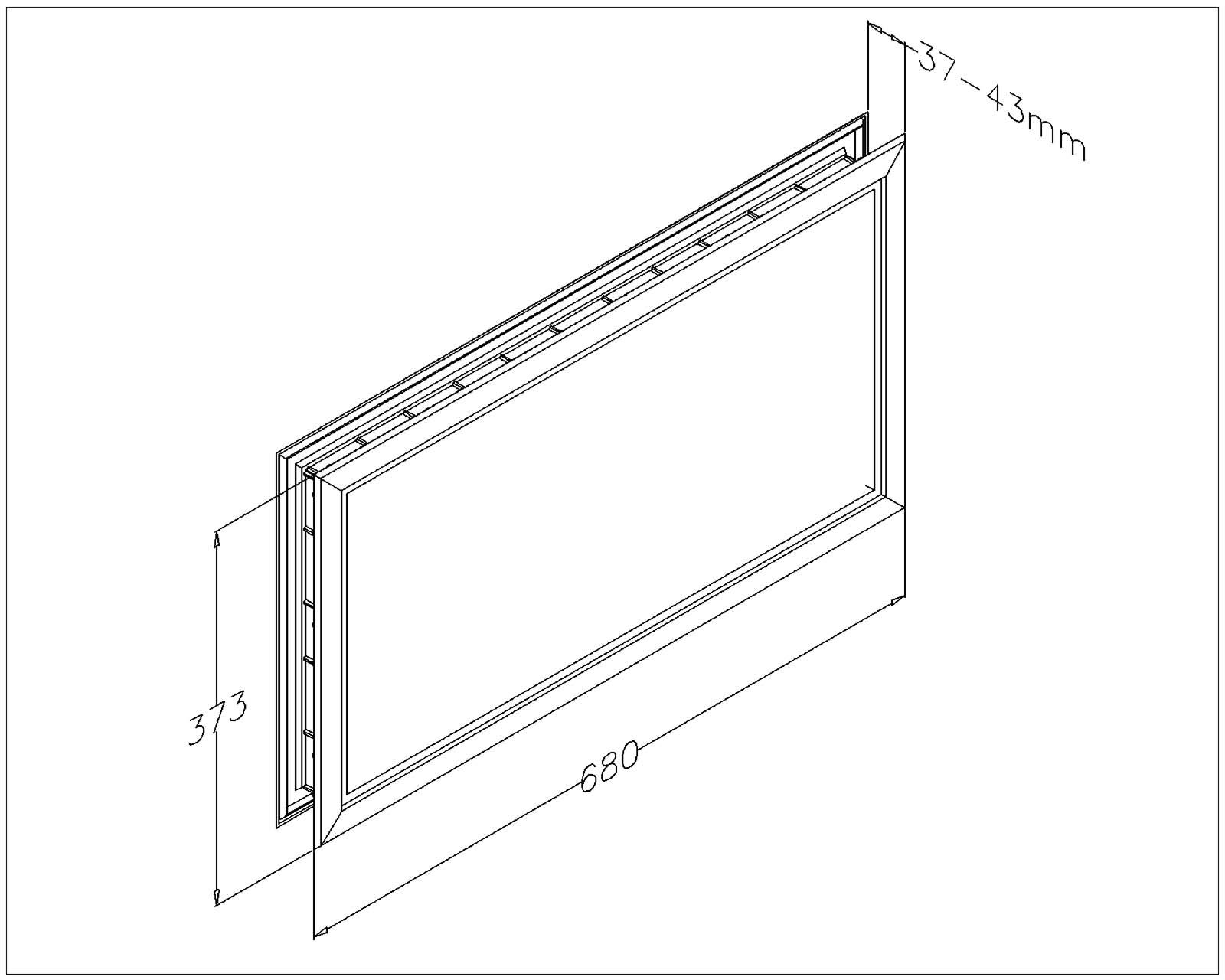 Sektionaltor Fenster 680x373mm für 37-43mm Sektion