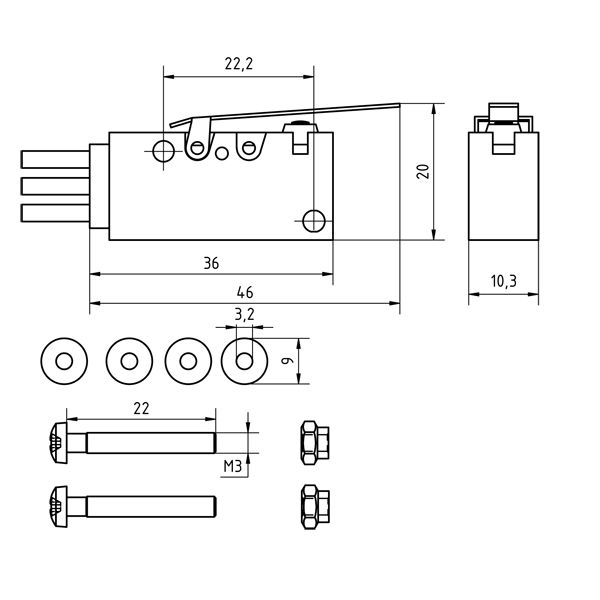 Schalter zur Montage auf Federbruchsicherung