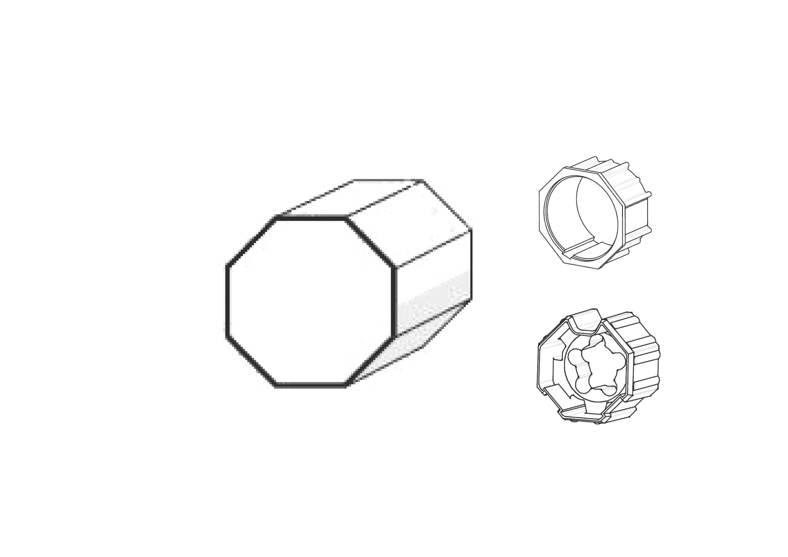 Somfy Adapter für Achtkantwelle SW 70 / LT50