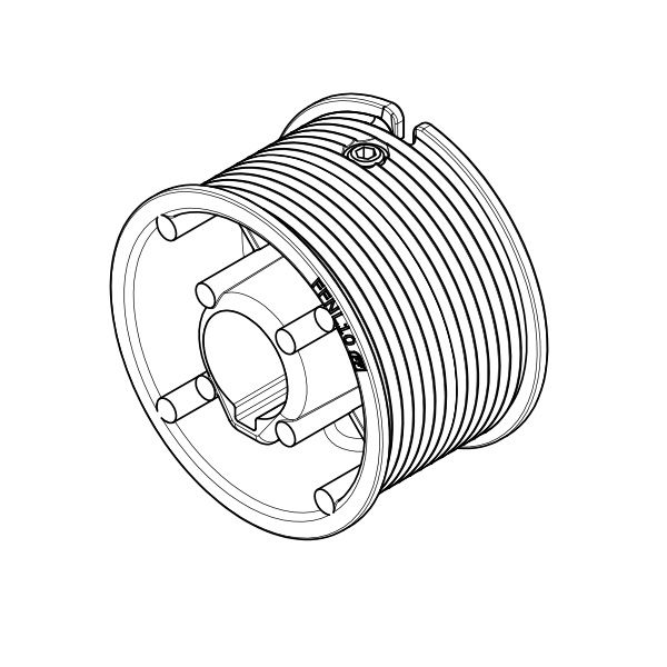 Seiltrommel Normalsystem, Aluminium, 1", Länge: 52mm