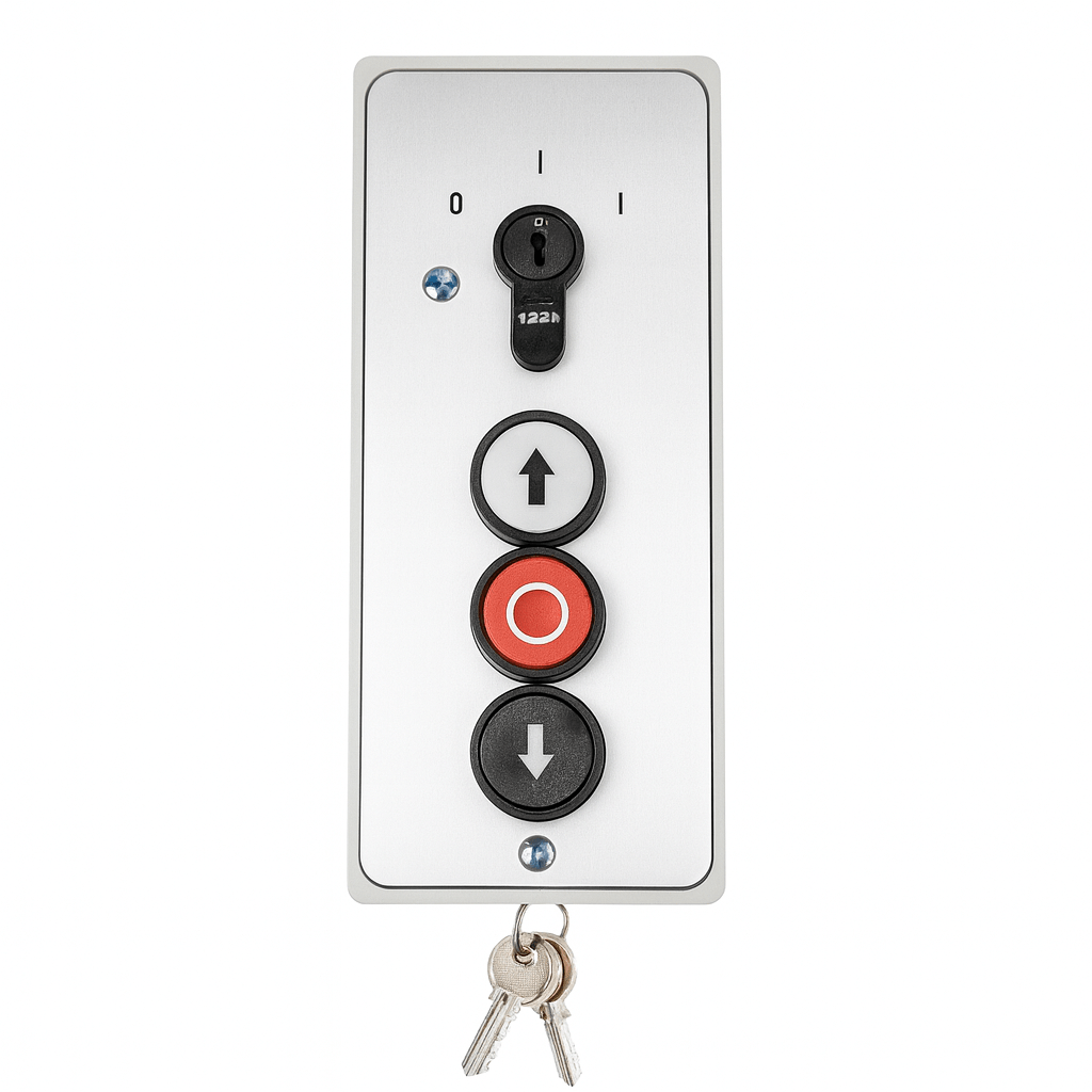 Aufputz Schlüsselschalter 3 fach Drucktaster Stop Taster