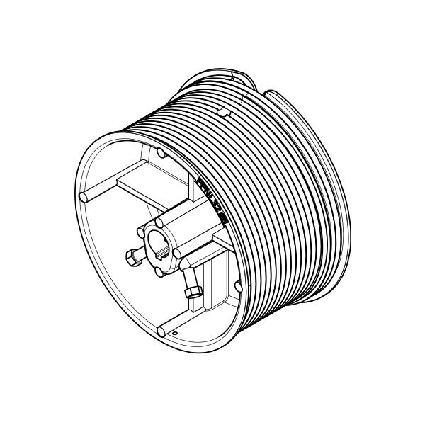 Seiltrommel Normalsystem Aluminium 1" Länge: 130,5mm