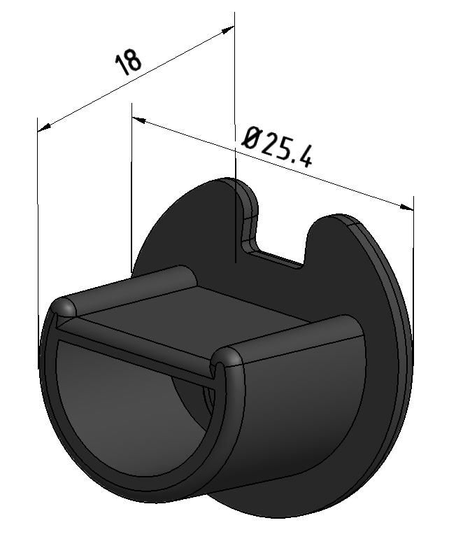 Kunststoffkappe 3mm für Rohrwelle