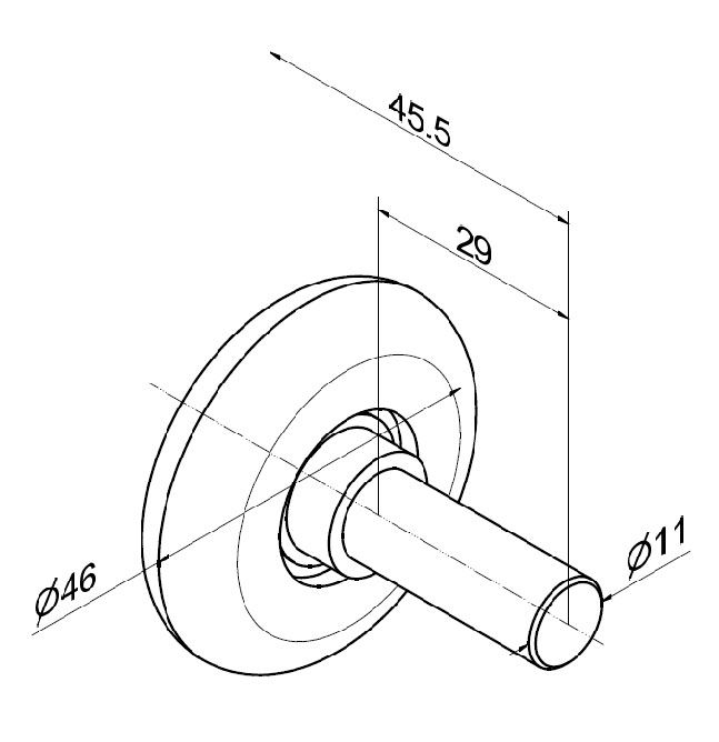 Laufrolle Nylon, kurze welle 11mm